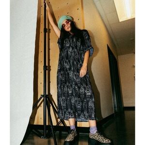 Dressed in LALA Black and Gray Midi Dress